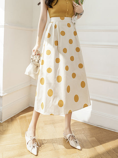 xakxx Loose Polka-Dot Skirts Bottoms