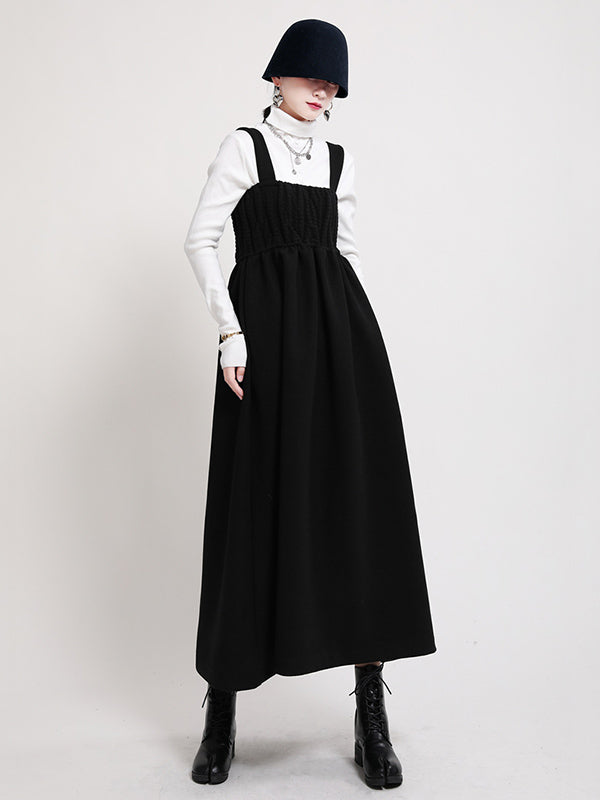 xakxx Original Solid Square-Neck Suspender Dress