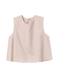 xakxx Loose Solid Color Round-Neck Vest + High Waisted  Skirt Two Pieces Set