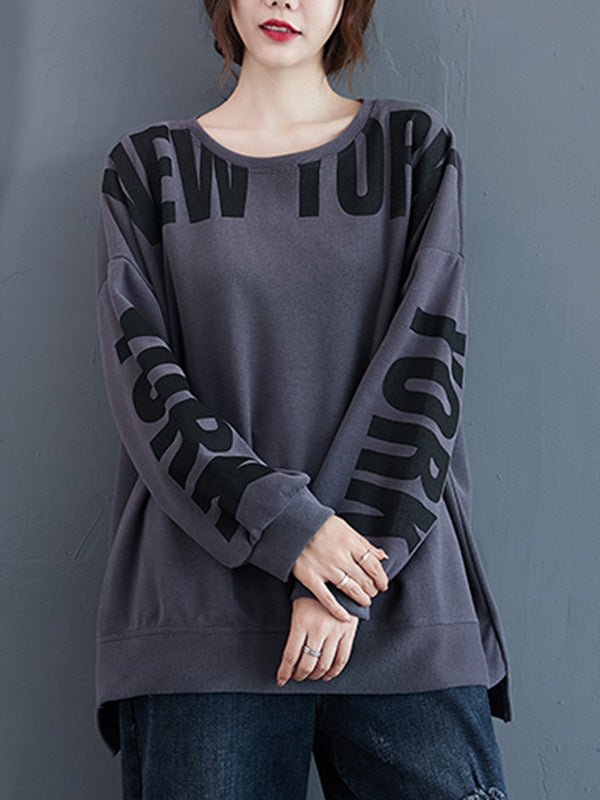 xakxx Stylish Letter Print Round-Neck Sweatshirt