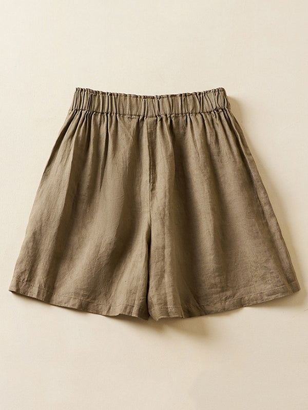 xakxx Loose Elasticity Solid Color Shorts Bottoms