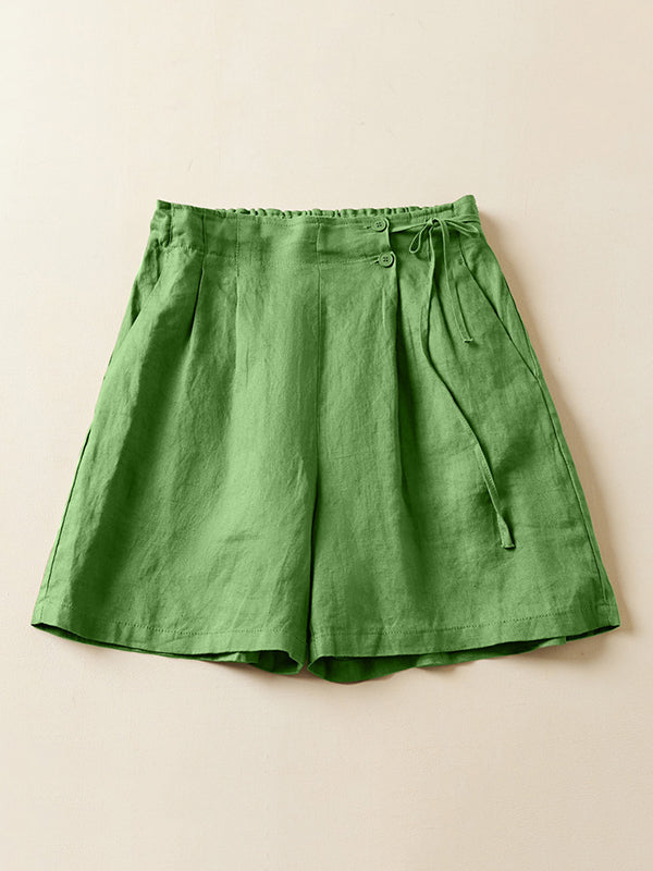 xakxx Loose Elasticity Solid Color Shorts Bottoms