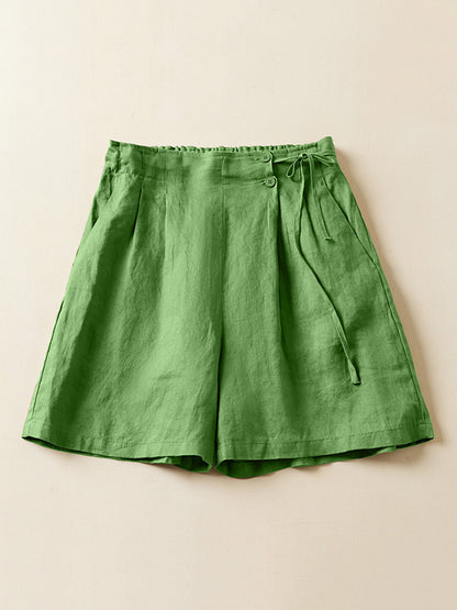 xakxx Loose Elasticity Solid Color Shorts Bottoms