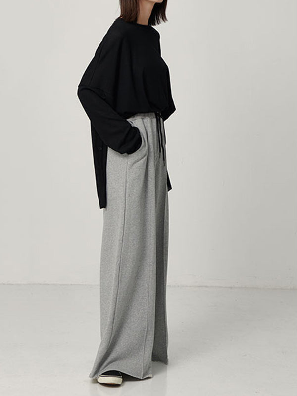 xakxx Casual Solid Column Wide Leg Pants