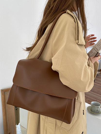 xakxx Casual Simple Chic Solid Color Shoulder Bag