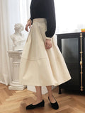 xakxx Simple A-Line High Waisted Solid Color Skirts Bottoms