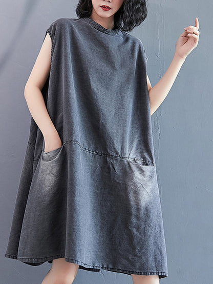 xakxx Original Split-Joint With Pocket Denim Dress