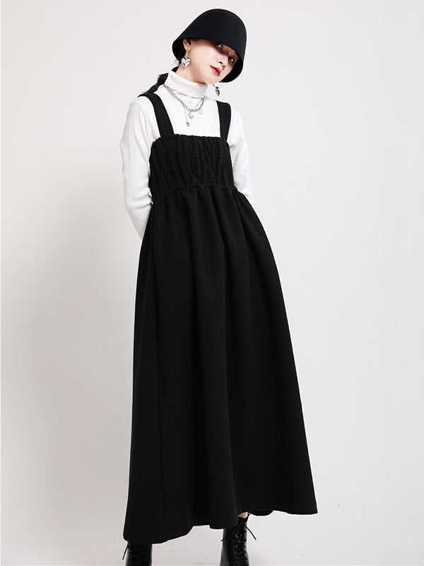 xakxx Original Solid Square-Neck Suspender Dress