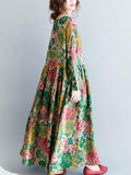 xakxx National Style Flower Printed Long Dress