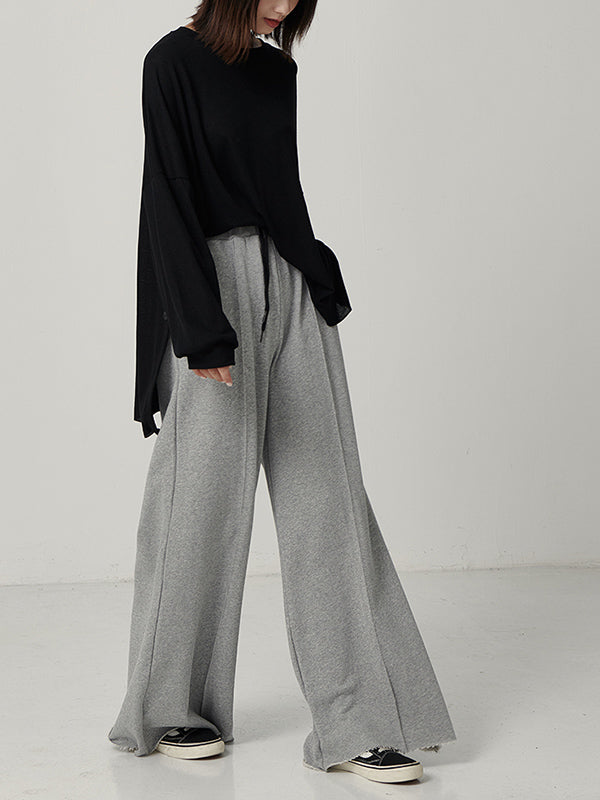 xakxx Casual Solid Column Wide Leg Pants