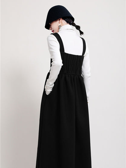 xakxx Original Solid Square-Neck Suspender Dress