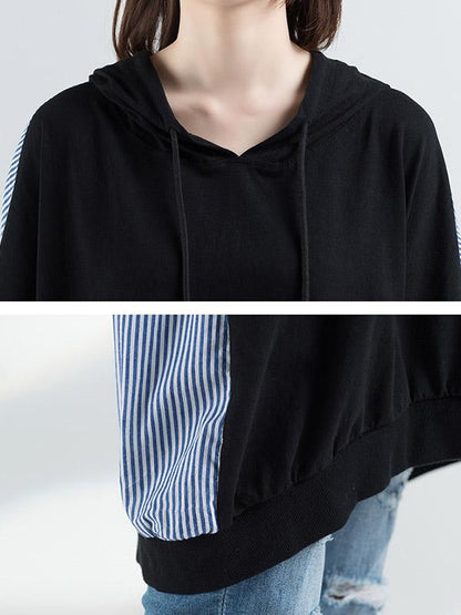 xakxx Casual Striped Split-joint Hoodie