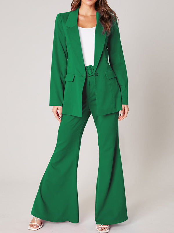 xakxx High Waisted Loose Solid Color Pants Trousers