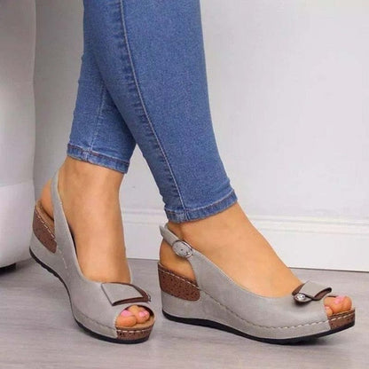 xakxx  Woman Sandals Retro Wedges Summer Wedge Sandals Female Casual Sewing Women Shoes Comfortable Ladies Sandalias Plus Size