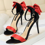 Women Heels Color Matching High Heels Bowknot Woman Pumps Stiletto Heels  New Heels Women Sandals Ladies Shoes