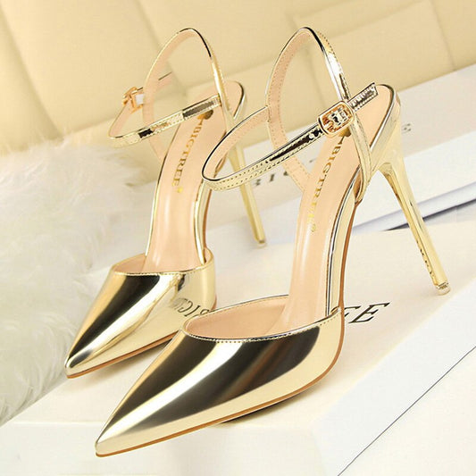 xakxx Hollow Out Woman Pumps Red High Heels  Sexy Women Heels Stiletto Wedding Shoes Buckle Party Shoes Female Shoes