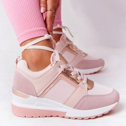 Women Casual Shoes New Fashion Wedge  Flat Shoes Zipper Lace Up Comfortable Ladies Sneakers Female Vulcanized Shoes