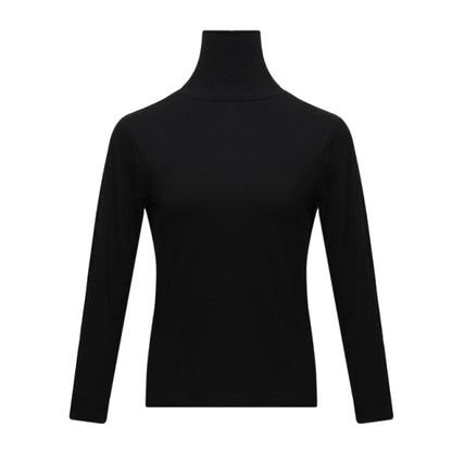 Harajuku Long-sleeved Bottoming Shirt Women High Collar Slim Shirts Turtleneck Black Girlfriends Blouse Basic Top Autumn