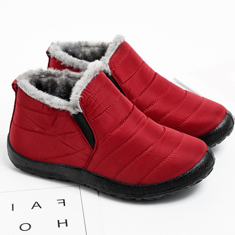 xakxx Christmas Gift Women's Ankle Boots Winter Warm Snow Boots Women Black Ladies Shoes Waterproof Women's Short Boots Comfortable Female Shoes