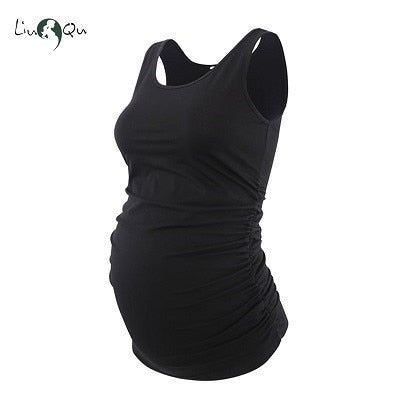 Pregnancy Maternity Tank Tops Womens Pregnant Sleeveless Side Ruched Casual Maternity Clothes Vest Tops Tee  Sleep Underwear