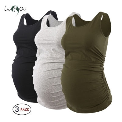 Pregnancy Maternity Tank Tops Womens Pregnant Sleeveless Side Ruched Casual Maternity Clothes Vest Tops Tee  Sleep Underwear