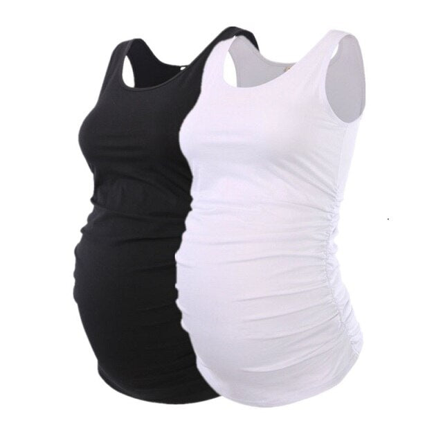 Pregnancy Maternity Tank Tops Womens Pregnant Sleeveless Side Ruched Casual Maternity Clothes Vest Tops Tee  Sleep Underwear