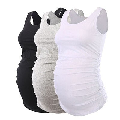 Pregnancy Maternity Tank Tops Womens Pregnant Sleeveless Side Ruched Casual Maternity Clothes Vest Tops Tee  Sleep Underwear