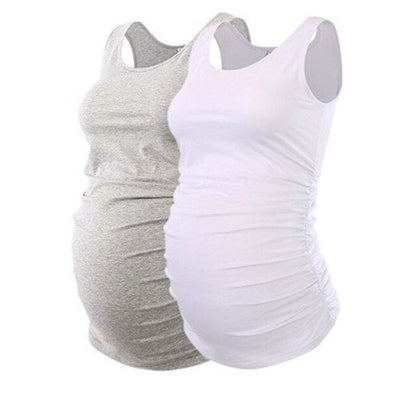 Pregnancy Maternity Tank Tops Womens Pregnant Sleeveless Side Ruched Casual Maternity Clothes Vest Tops Tee  Sleep Underwear