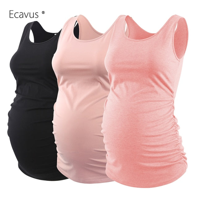 Pregnancy Maternity Tank Tops Womens Pregnant Sleeveless Side Ruched Casual Maternity Clothes Vest Tops Tee  Sleep Underwear