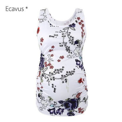 Pregnancy Maternity Tank Tops Womens Pregnant Sleeveless Side Ruched Casual Maternity Clothes Vest Tops Tee  Sleep Underwear