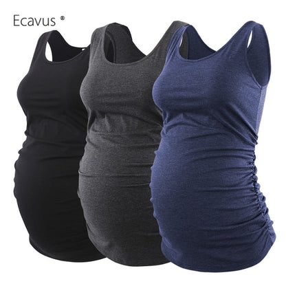 Pregnancy Maternity Tank Tops Womens Pregnant Sleeveless Side Ruched Casual Maternity Clothes Vest Tops Tee  Sleep Underwear