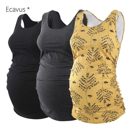 Pregnancy Maternity Tank Tops Womens Pregnant Sleeveless Side Ruched Casual Maternity Clothes Vest Tops Tee  Sleep Underwear