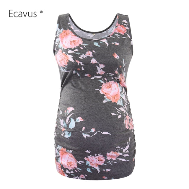 Pregnancy Maternity Tank Tops Womens Pregnant Sleeveless Side Ruched Casual Maternity Clothes Vest Tops Tee  Sleep Underwear