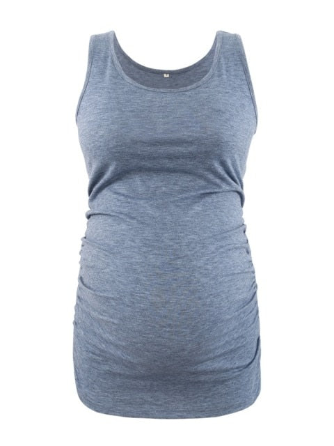 Pregnancy Maternity Tank Tops Womens Pregnant Sleeveless Side Ruched Casual Maternity Clothes Vest Tops Tee  Sleep Underwear