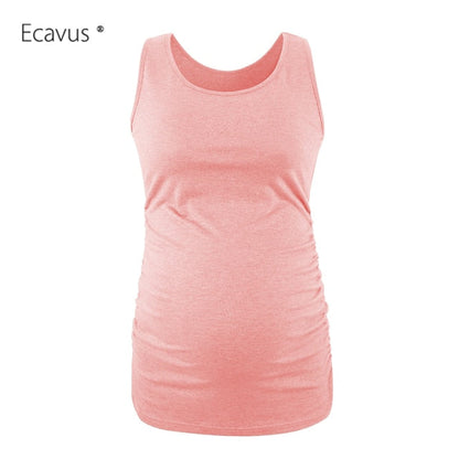 Pregnancy Maternity Tank Tops Womens Pregnant Sleeveless Side Ruched Casual Maternity Clothes Vest Tops Tee  Sleep Underwear