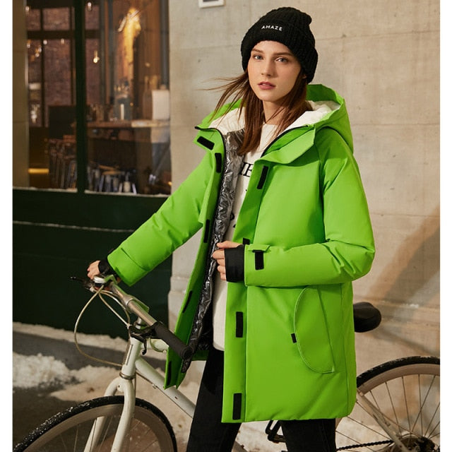 Minimalism Winter Fashion Women&#39;s Jacket High-tech heat storage 90% down jacket Causal Outdoor Sport Jacket