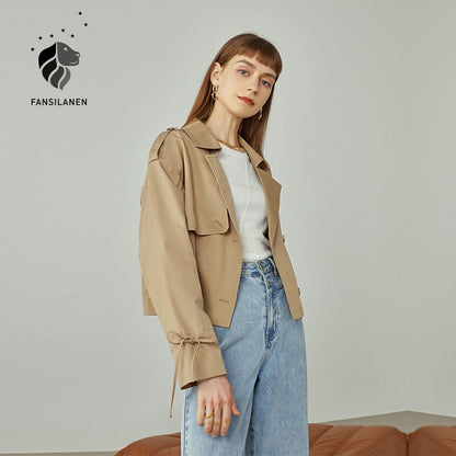 Office Lady Newly Autumn  Woman Clothes Women's Short Trench Coat High Sense Coat Coats And Jackets Women